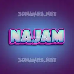 najam in Phat Purple style - 3D name wallpaper
