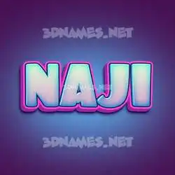 naji in Phat Purple style - 3D name wallpaper