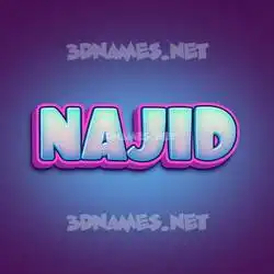 najid in Phat Purple style - 3D name wallpaper
