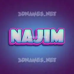 najim in Phat Purple style - 3D name wallpaper
