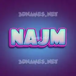 najm in Phat Purple style - 3D name wallpaper