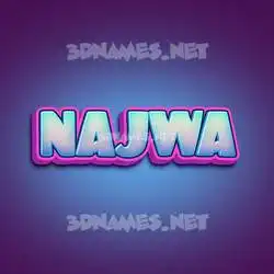 najwa in Phat Purple style - 3D name wallpaper