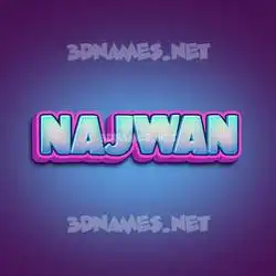 najwan in Phat Purple style - 3D name wallpaper