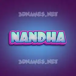 nandha in Phat Purple style - 3D name wallpaper