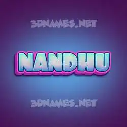 nandhu in Phat Purple style - 3D name wallpaper
