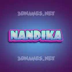 nandika in Phat Purple style - 3D name wallpaper