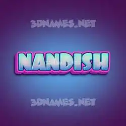 nandish in Phat Purple style - 3D name wallpaper
