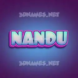nandu in Phat Purple style - 3D name wallpaper
