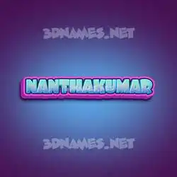 nanthakumar in Phat Purple style - 3D name wallpaper