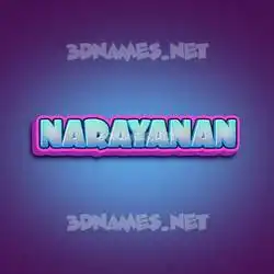 narayanan in Phat Purple style - 3D name wallpaper