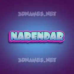 narendar in Phat Purple style - 3D name wallpaper