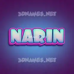 narin in Phat Purple style - 3D name wallpaper