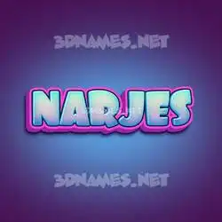 narjes in Phat Purple style - 3D name wallpaper