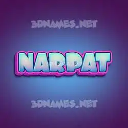 narpat in Phat Purple style - 3D name wallpaper
