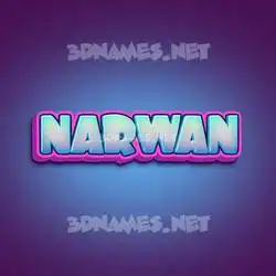 narwan in Phat Purple style - 3D name wallpaper
