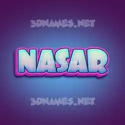 nasar in Phat Purple style - 3D name wallpaper