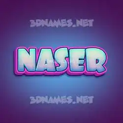 naser in Phat Purple style - 3D name wallpaper