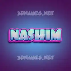 nashim in Phat Purple style - 3D name wallpaper