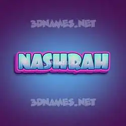 nashrah in Phat Purple style - 3D name wallpaper