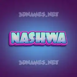 nashwa in Phat Purple style - 3D name wallpaper