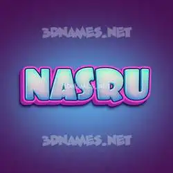 nasru in Phat Purple style - 3D name wallpaper