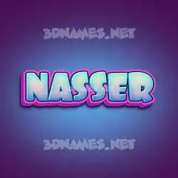 nasser in Phat Purple style - 3D name wallpaper