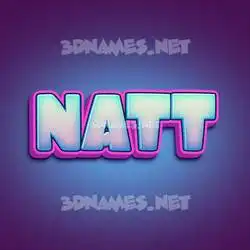 natt in Phat Purple style - 3D name wallpaper