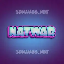 natwar in Phat Purple style - 3D name wallpaper