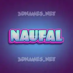 naufal in Phat Purple style - 3D name wallpaper