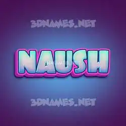 naush in Phat Purple style - 3D name wallpaper