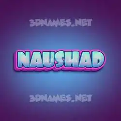 naushad in Phat Purple style - 3D name wallpaper