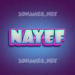nayef in Phat Purple style - 3D name wallpaper