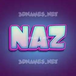 naz in Phat Purple style - 3D name wallpaper