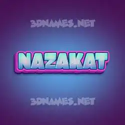 nazakat in Phat Purple style - 3D name wallpaper