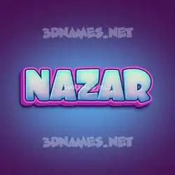 nazar in Phat Purple style - 3D name wallpaper