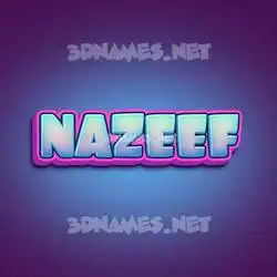 nazeef in Phat Purple style - 3D name wallpaper