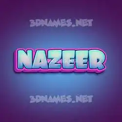 nazeer in Phat Purple style - 3D name wallpaper