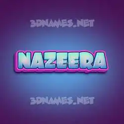 nazeera in Phat Purple style - 3D name wallpaper