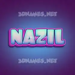 nazil in Phat Purple style - 3D name wallpaper