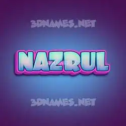 nazrul in Phat Purple style - 3D name wallpaper