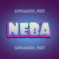 neba in Phat Purple style - 3D name wallpaper