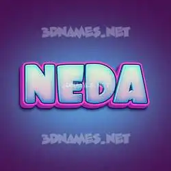 neda in Phat Purple style - 3D name wallpaper