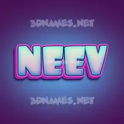 neev in Phat Purple style - 3D name wallpaper