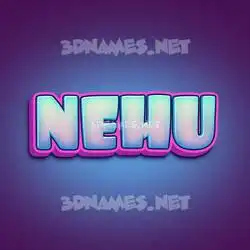 nehu in Phat Purple style - 3D name wallpaper