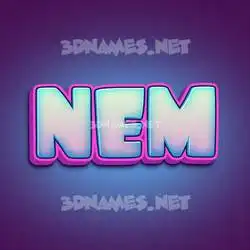 nem in Phat Purple style - 3D name wallpaper