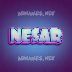 nesar in Phat Purple style - 3D name wallpaper