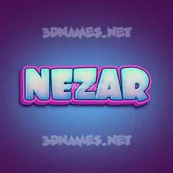 nezar in Phat Purple style - 3D name wallpaper
