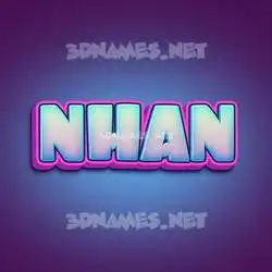 nhan in Phat Purple style - 3D name wallpaper