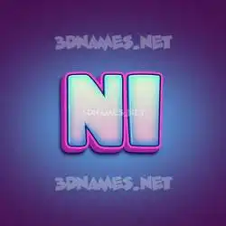 ni in Phat Purple style - 3D name wallpaper