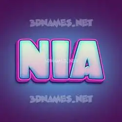 nia in Phat Purple style - 3D name wallpaper